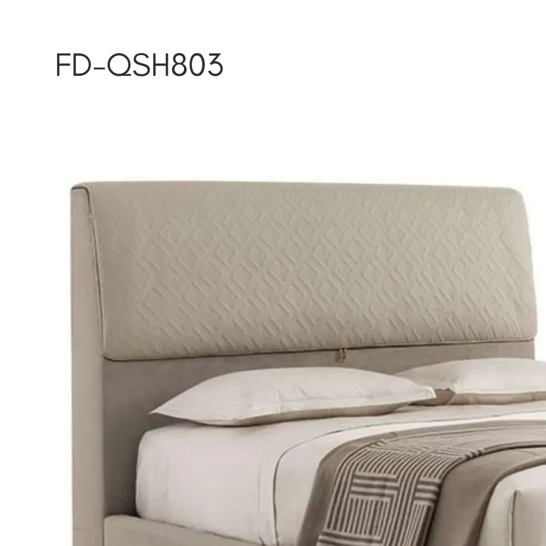 Designer Upholstered Bed — Designer Italian-influence upholstered bed. thumbnail 5