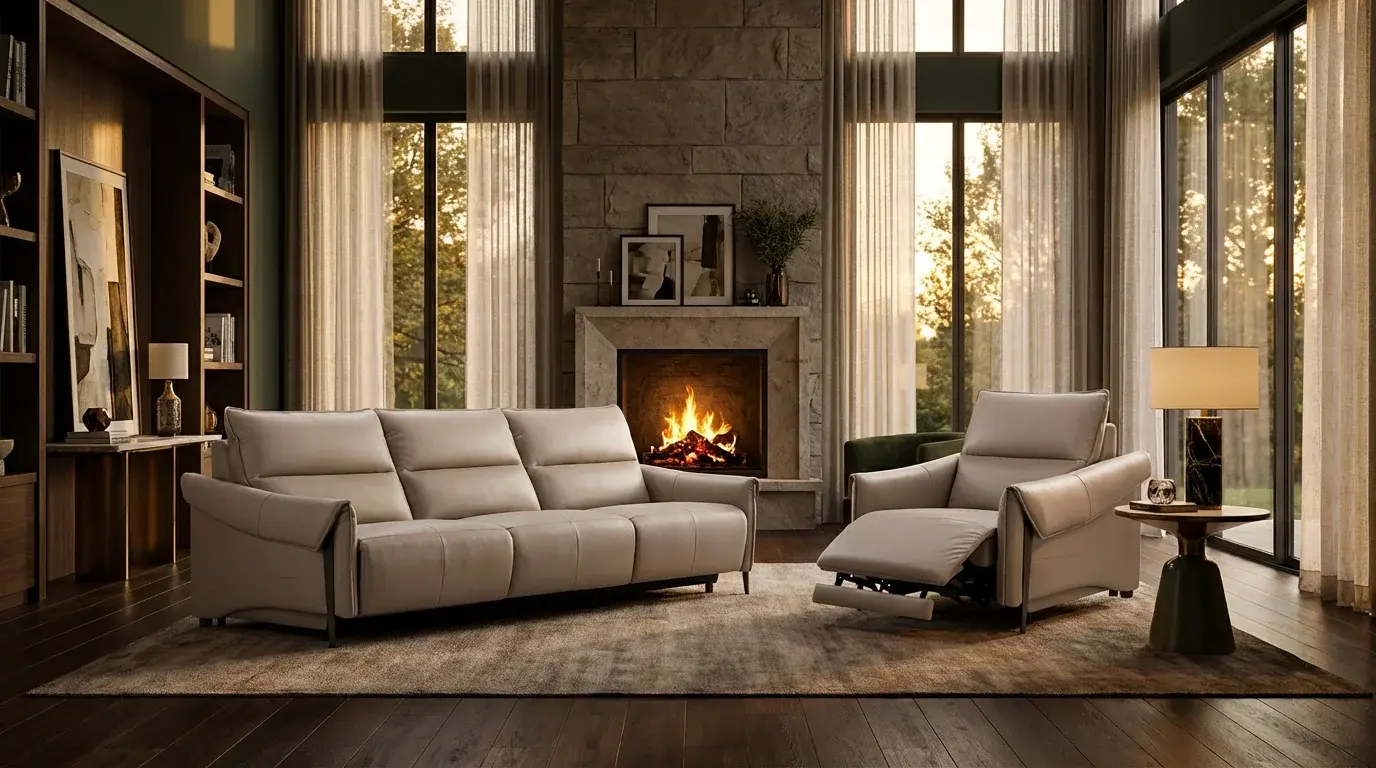 JN0002 Leather Recliner Sofa
