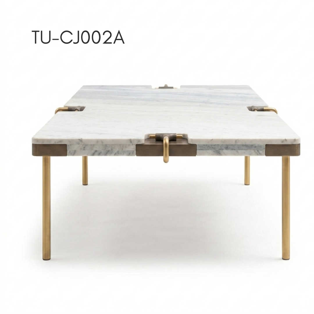 TU-CJ002A Marble Coffee Table — lifestyle
