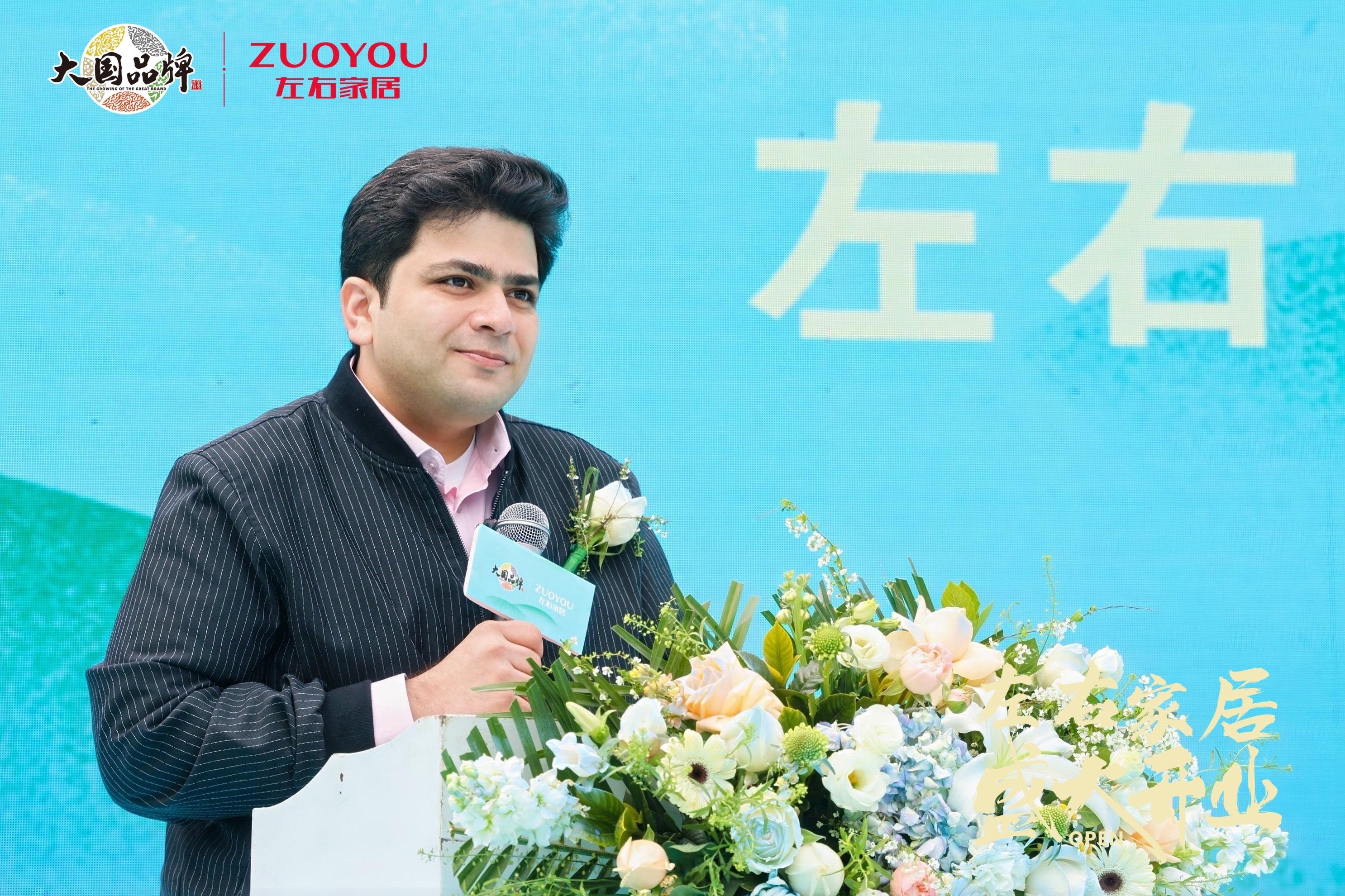 Rohan Salve speaking at We Story grand opening event, China