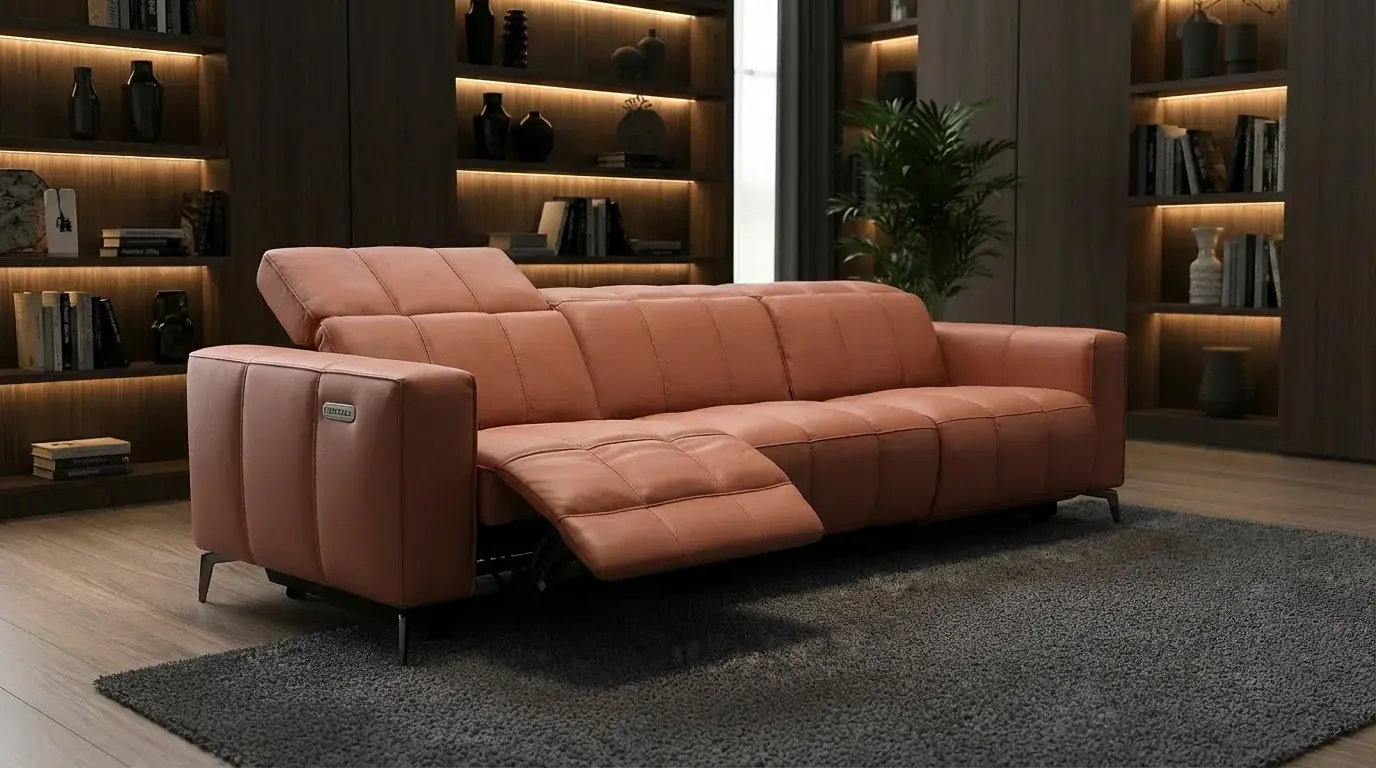 AW2402 Leather Recliner Sofa — detail view