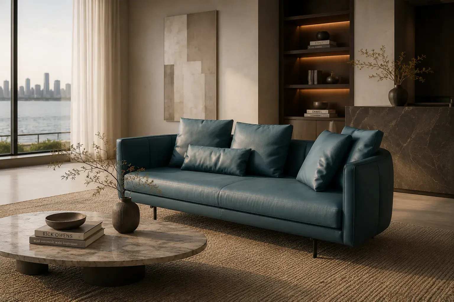 LM295 Velvet Sofa — detail view