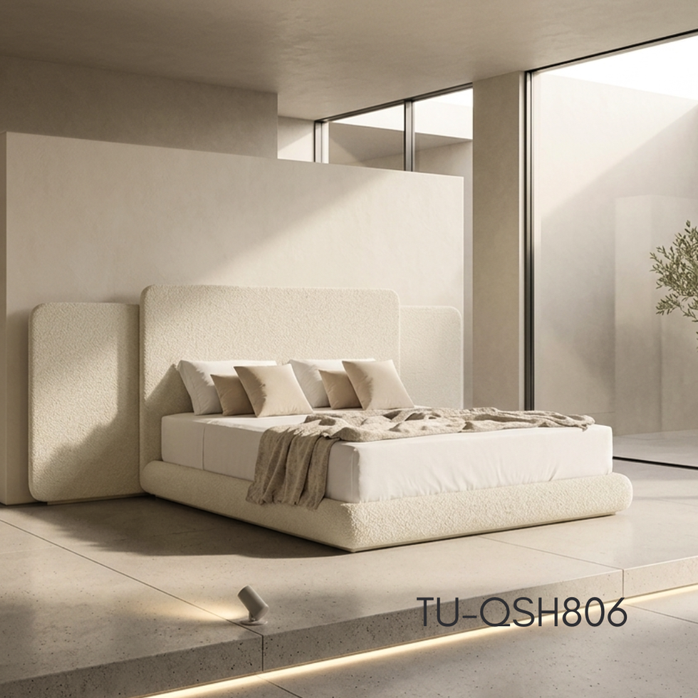Luxury Upholstered Bed — Luxury upholstered Italian silhouette.